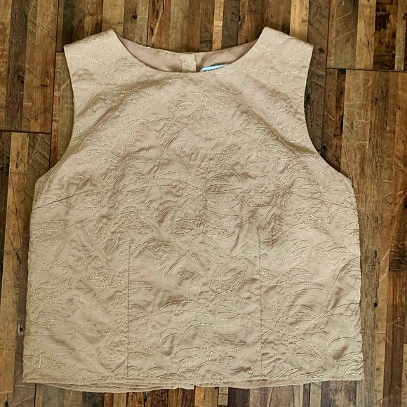 Express Tan Sleeveless Embroidered Blouse, Size XL - Picture 2 of 4